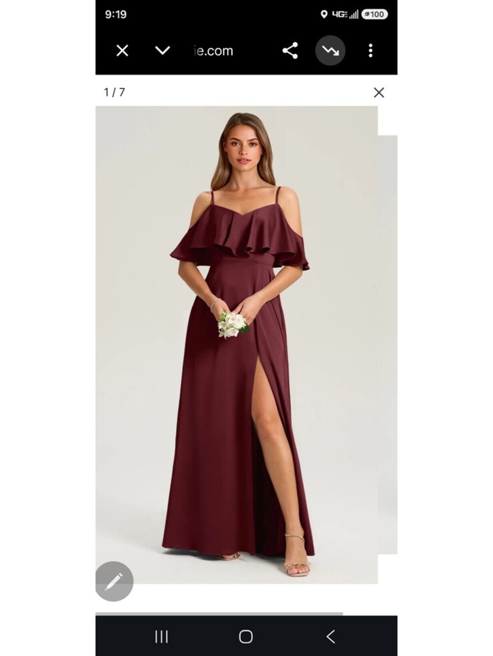 Azazie Cabernet Bridal Long Formal Dress with Flowy Top Layer size 66